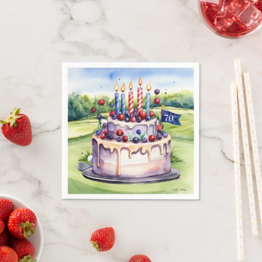 Golf 70th Birthday for golfer  Serviette (Beispiel)