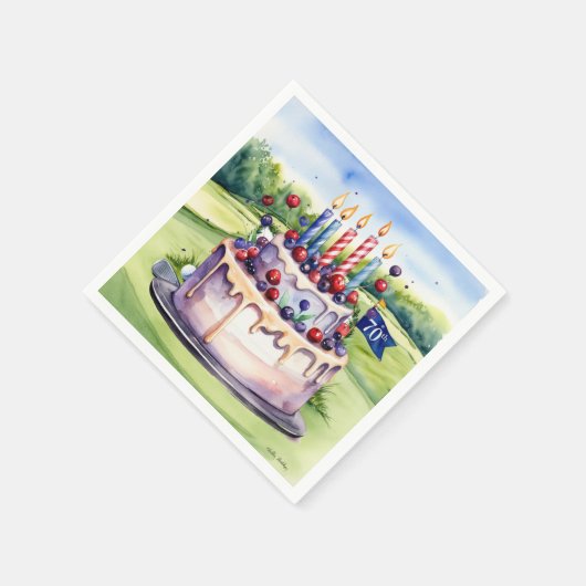 Golf 70th Birthday for golfer  Serviette (Ecke)