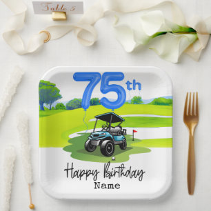 Golf 75. Geburtstag bis Golfer Pappteller