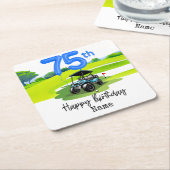 Golf 75. Geburtstag bis Golfer Rechteckiger Pappuntersetzer (angewinkelt)