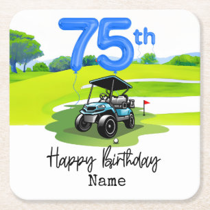 Golf 75. Geburtstag bis Golfer Rechteckiger Pappuntersetzer