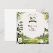 Golf 80. Geburtstag  Einladung (Vorne/Hinten)