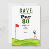 Golf 80. Geburtstag essen Schlaf Golf wiederholen Einladung (Vorderseite)