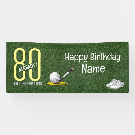 Golf 80. Geburtstag Geschenke für Golfer Banner (Horizontal)