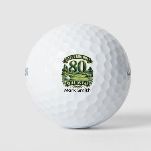 Golf 80. Geburtstag Golfball (Vorderseite)