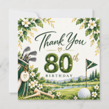Golf 80. Geburtstag Grün Wasserfarbe Golfplatz