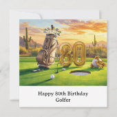 Golf 80. Geburtstag mit Golfball für Golfer Karte (Vorderseite)