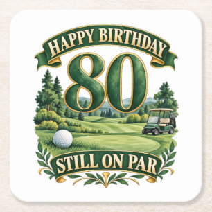 Golf 80. Geburtstag Rechteckiger Pappuntersetzer