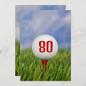 Golf 80. Geburtstagsparty Einladung (Vorne/Hinten)