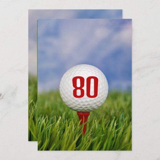 Golf 80. Geburtstagsparty Einladung (Vorne/Hinten)
