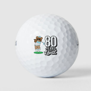 Golf 80. Jahr achtzig Geburtstag Teddybär Golfball