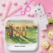 Golf 80th Birthday with golf ball  Arizona golfer Pappteller (Party)