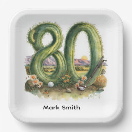 Golf 80th Birthday with golf ball Arizona golfer Pappteller