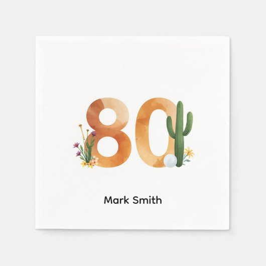 Golf 80th Birthday with golf ball  Arizona golfer Serviette (Vorderseite)