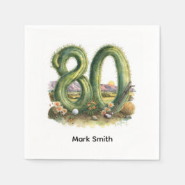 Golf 80th Birthday with golf ball Arizona golfer Serviette