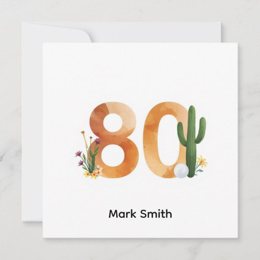 Golf 80th Birthday with golf ball for golfer Karte (Vorderseite)