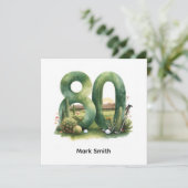 Golf 80th Birthday with golf ball for golfer Karte (Stehend Vorderseite)