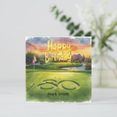Golf 80th Birthday with golf ball for golfer Karte (Stehend Vorderseite)