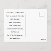 Golf 80th Birthday with Golf Cart on Putting Green Postkarte (Rückseite)