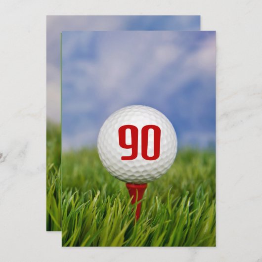 Golf 90. Geburtstagsparty Einladung (Vorne/Hinten)