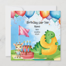 Golf 9. Geburtstag Thema für Kinder-Golfer-Party Einladung