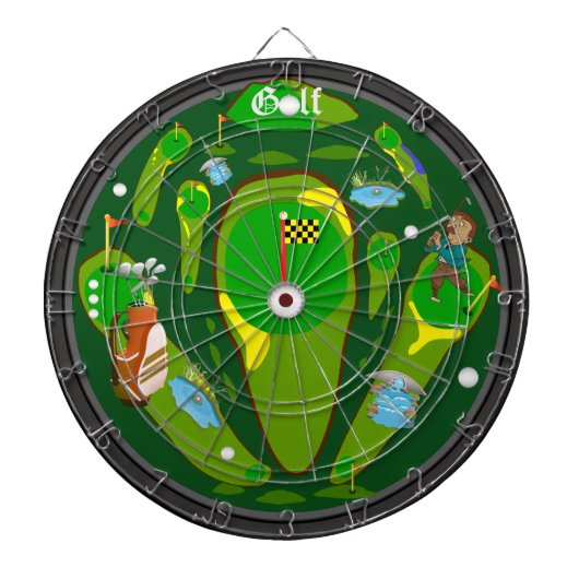 Golf 9-Loch Wassergefahr Dartboard Dartscheibe (vorne)