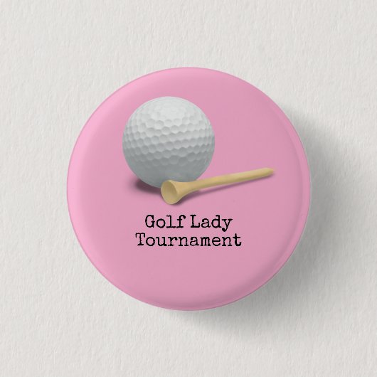 Golf abgeschieden auf rosa Damenturnier Button (Vorderseite)