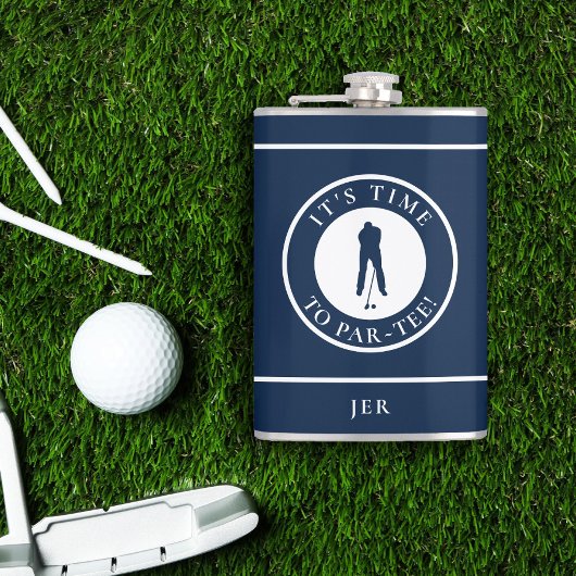 Golf-Abschlag Funny Golfer Monogram Schwarz Für Ih Flachmann