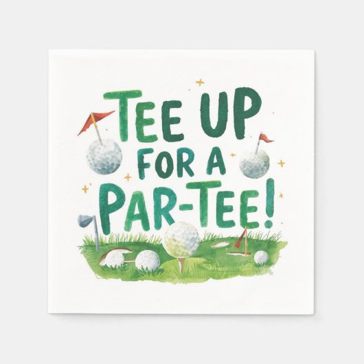 Golf Abschlag für Par Tee Golfer Party Serviette (Vorderseite)