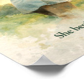 Golf Abschlag mit Golferin Poster (Ecke)