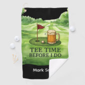 Golf Abschlag vor meiner Hochzeit Junggesellenabsc Golfhandtuch (Insitu)