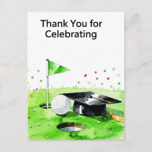 Golf-Abschluss-Dankeskarten auf dem Putting Green  Postkarte