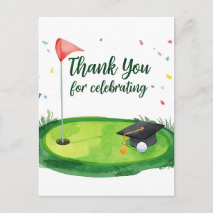 Golf-Abschluss-Dankeskarten auf Putting Green  Postkarte