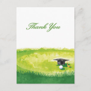 Golf-Abschluss-Dankeskarten auf Putting Green  Postkarte