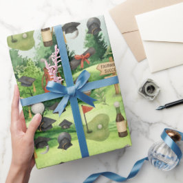 Golf-Abschluss Thema für Katzenliebhaber Golfer Geschenkpapier