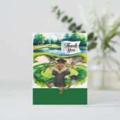 Golf Abschluss Thema Vielen Dank Postkarte (Stehend Vorderseite)