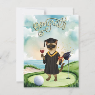 Golf Abschluss zum Thema Golfer auf Grün Postkarte