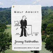 Golf Addict - Funny Golf Cartoon Golf Handtuch