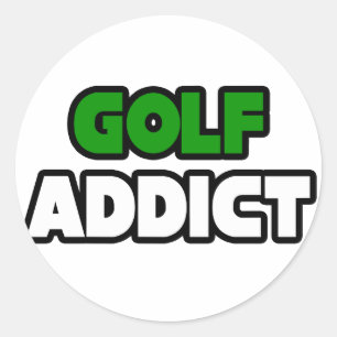 Golf Addict Runder Aufkleber