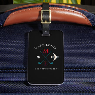 Golf Adventures Golfer Travel Baggage Black Gepäckanhänger