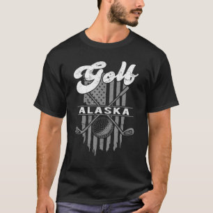 Golf Alaska Fun American Flag Staat Golfspielen T-Shirt