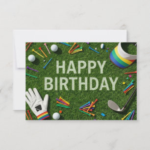 Golf Alles Gute zum Geburtstag auf Grün Karte