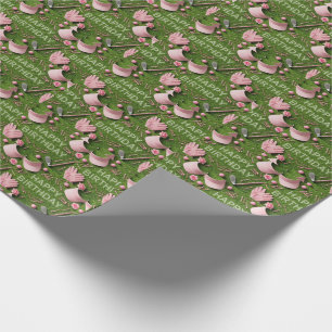 Golf Alles Gute zum Geburtstag mit Golfsachen auf Geschenkpapier