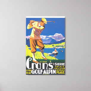 Golf Alpin Vintage Reiseplakat Leinwanddruck