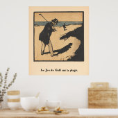 Golf am Strand - Vintage Golfwerbung Poster (Küche)
