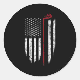 Golf American Flag 4. Juli USA Patriotic Runder Aufkleber