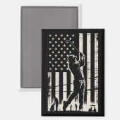 Golf American Flag Gifts Birthday Father's Day  Magnet (Vorderseite/Rückseite)