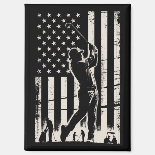 Golf American Flag Gifts Birthday Father's Day  Magnet (Vorderseite)