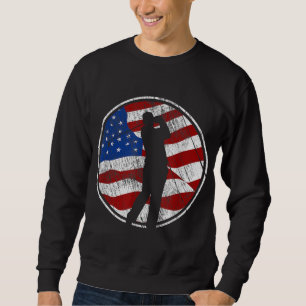 Golf American Flag USA Golfer Vintag Golf Sweatshirt