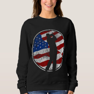 Golf American Flag USA Golfer Vintag Golf Sweatshirt
